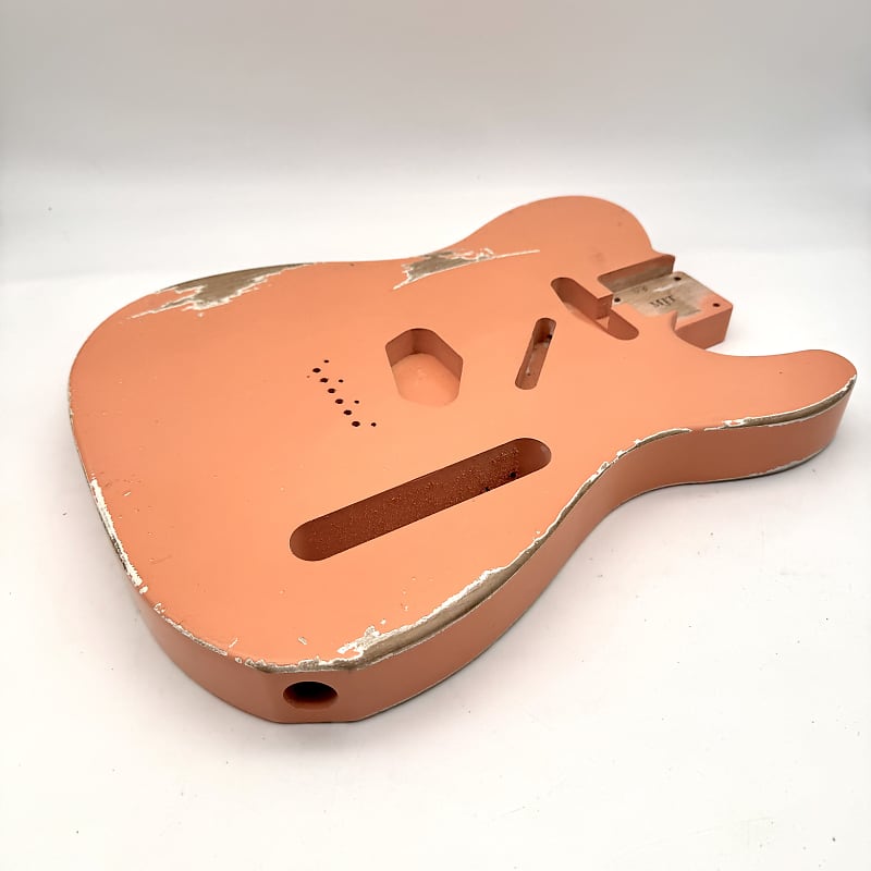MJT Telecaster Body Alder Relic Nitro Watermelon Pink Light