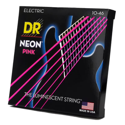 DR Strings Hi-Def Neon Pink Colored Electric Guitar Strings: Medium 10-46 image 3