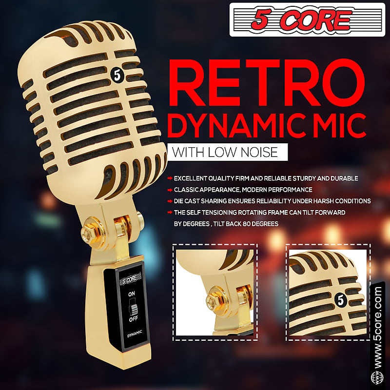 5 Core Classic Retro Microphone Dynamic Old Vintage Style Mic