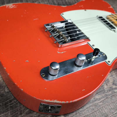 MyDream Partcaster Custom Built - Fiesta Red Relic'Art Bare Knuckles image 4