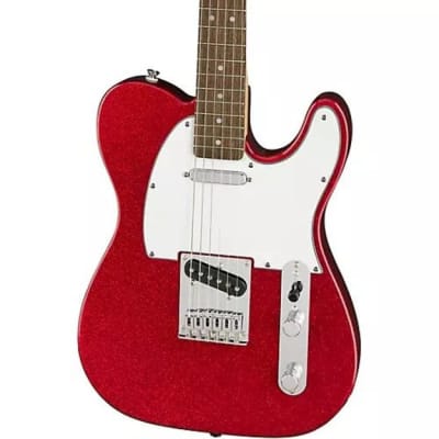 Squier Limited-Edition Bullet Telecaster Electric Guitar Red Sparkle Right Handed image 4