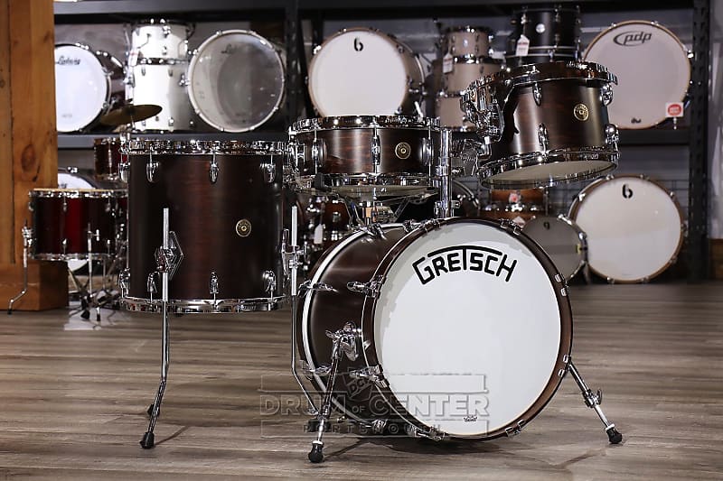 Gretsch Broadkaster 4pc Drum Set 18/12/14/14 Satin Antique Maple w/Mount image 1