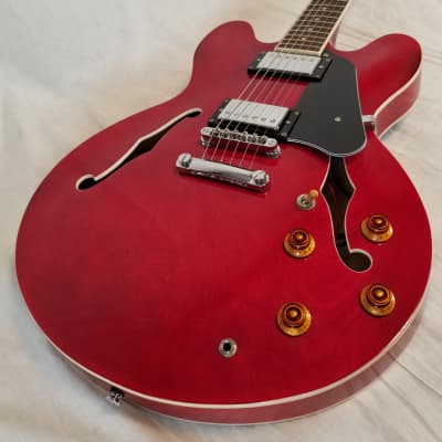 Tokai Pre Owned ES86 SR Semi Hollowbody Guitar Seethru Red image 4