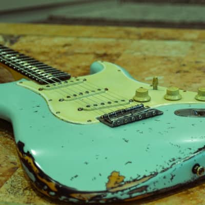 American Fender Stratocaster Relic Nitro Surf Green Custom ShopTexas Specials image 3