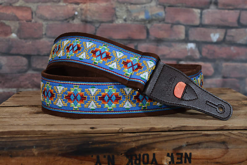 Right On Straps Standard Plus Steady Series Lollapalooza II Premium Guitar Strap Blue Free Shipping image 1