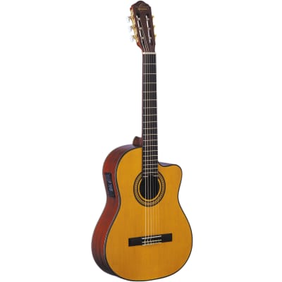New Oscar Schmidt OC11CE Nylon String Classical Cutaway Acoustic Electric Guitar, Natural image 1