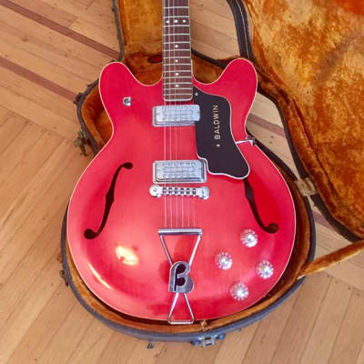 Baldwin 706 electric guitar c 1960s Cherry red original vintage burns vox uk gretsch image 3