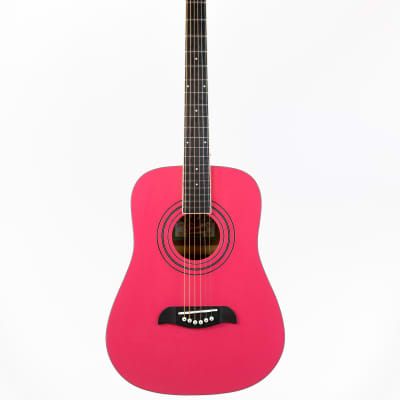 Oscar Schmidt OG5 3/4-Size Kids Acoustic Guitar - Pink w/ Tuner image 2