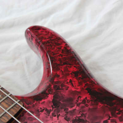 1981 Vantage 525B PJ Rare Made in Japan Vintage 4 String Bass - Purple Red Nebula + Hard Case image 12