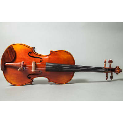 Beautiful Hand Carved Castle Violin 4/4 Full Size Open Clear Tone Two Piece Maple Back image 2