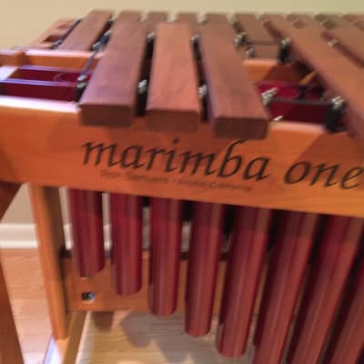 Marimba One 3 Octave C-2 thru C-5 2004 - Rosewood Bars, Cherry Frame, Burgundy Resonators, A442 Tuning image 5