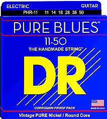 DR Strings PHR-11 Pure Blues Pure Nickel Electic Guitar Strings -.011-.050 Heavy image 1