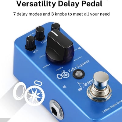 Donner 7 Modes Delay Effects Guitar Pedal Digital Analog Tape Mod Sweep Reverse Free Shipping image 6