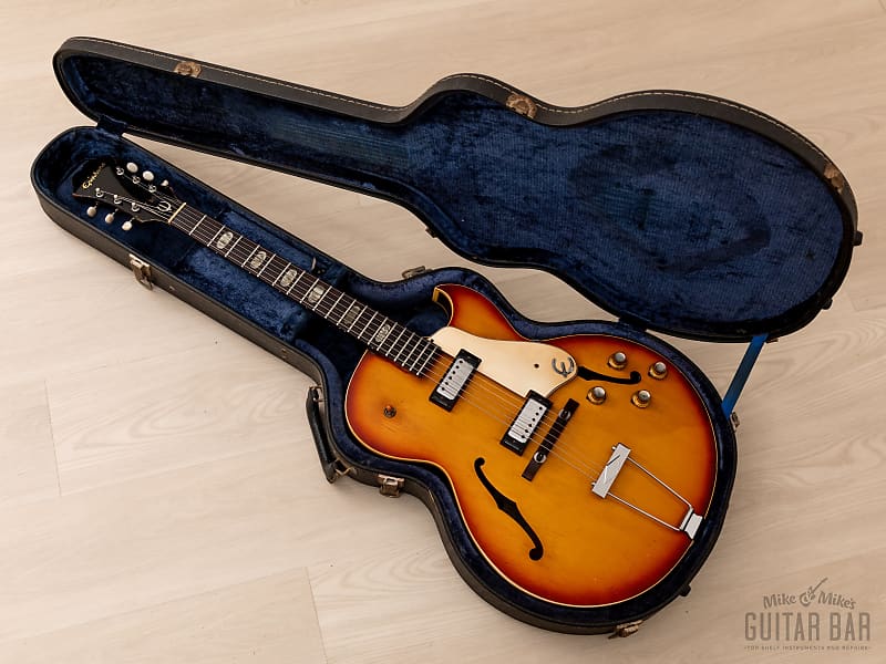 1965 Epiphone Sorrento E452TD Vintage Hollowbody Guitar Sunburst w/ Pat #  Mini Humbuckers, Case