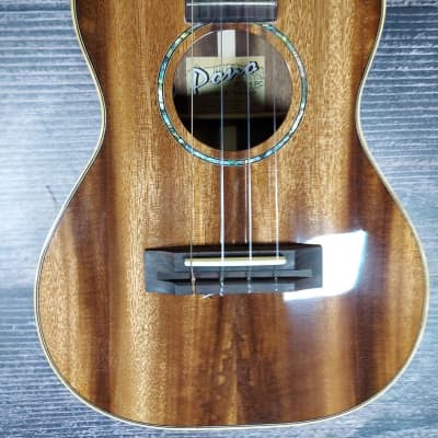 Pono ULN4-1 All Solid Acacia Big Body 'Bartone' Ukulele, Includes Hard Case