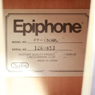 Vintage Epiphone FT-150BL Dreadnought Acoustic Guitar image 7