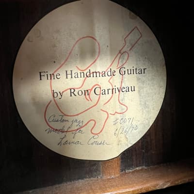 Vintage Handmade Ron Carriveau Custom Jazz Model Classical Guitar 1970 image 6