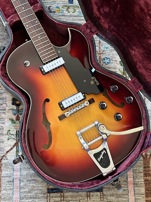 Vintage Guild T-100D Slim Jim Sunburst 1965 | Reverb