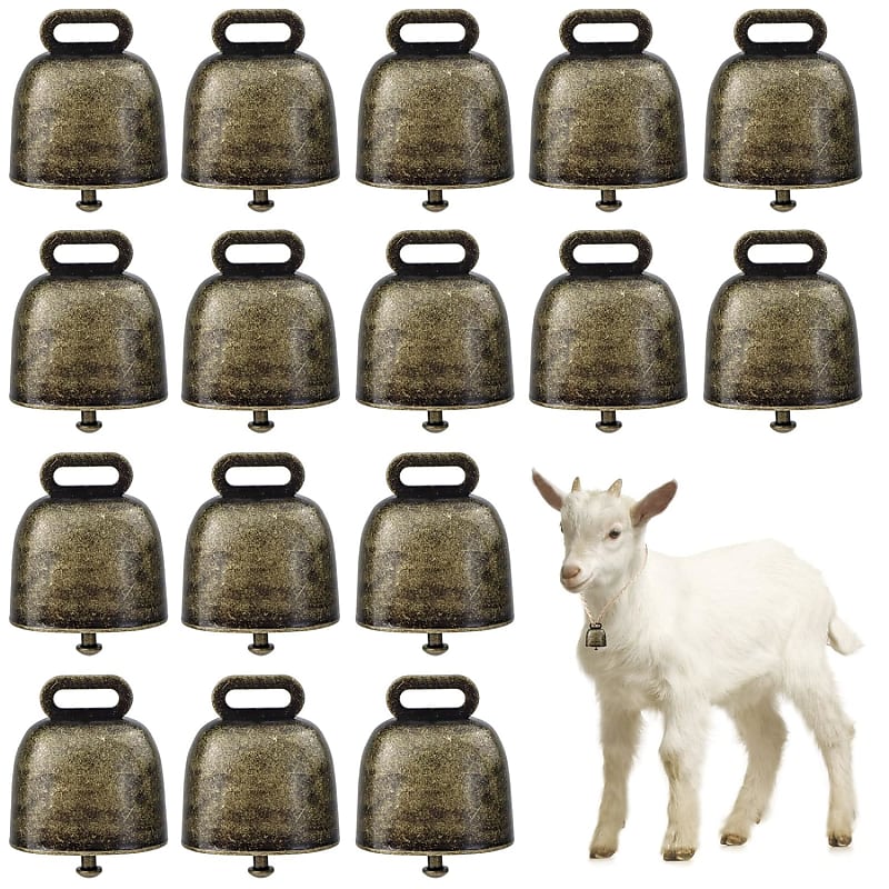 16Pcs Vintage Style Metal Cow Bell, Premium Cowbell For Grazing Cattle,  Horses And Sheep, Animal Anti-Lost Accessories Bell,Often Used In Festive  Cheering Loudly Calling Bell (Brass)