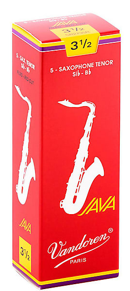 Vandoren Java Red Tenor Saxophone Reeds Strength 3.5 (Box of 5) image 1
