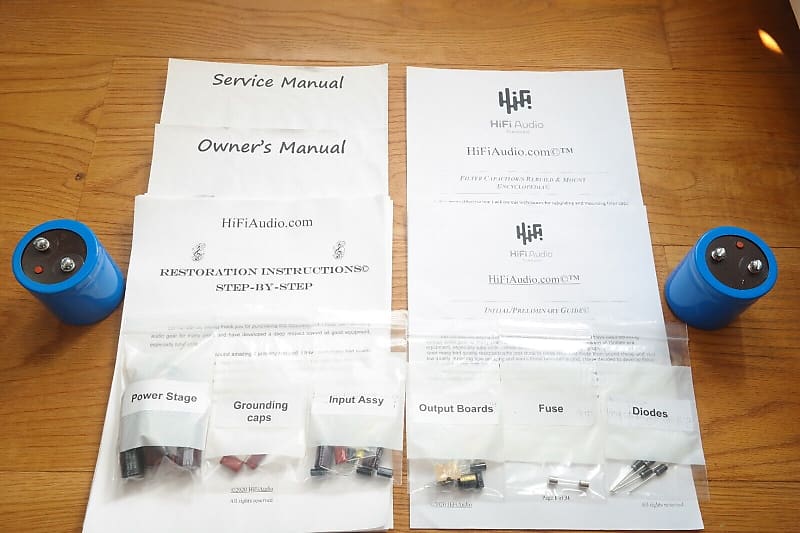 McIntosh MC250 restoration kit filter capacitor repair rebuild fix  			