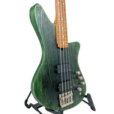Offbeat Guitars "Jacqueline" aka "Jax" 32" Medium Scale Bass in Emerald City Eclipse with Active EMG Pickups image 4