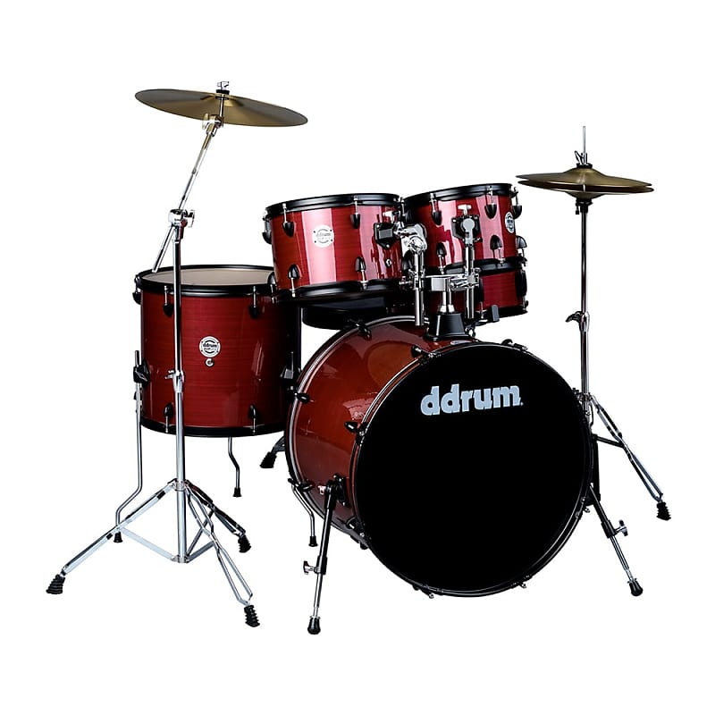 ddrum D2P-RPS D2P Series  Red Pinstripe  Drum Set with Cymbals and Hardware Pack image 1