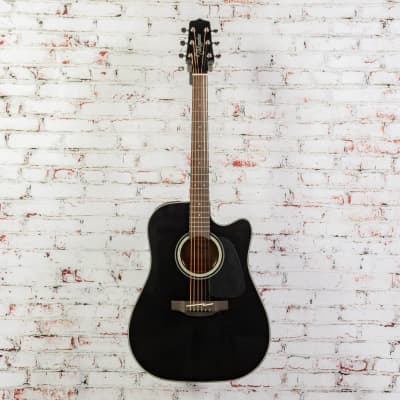 USED Takamine Dreadnought Acoustic Electric CE Solid Spruce Top - Black image 2