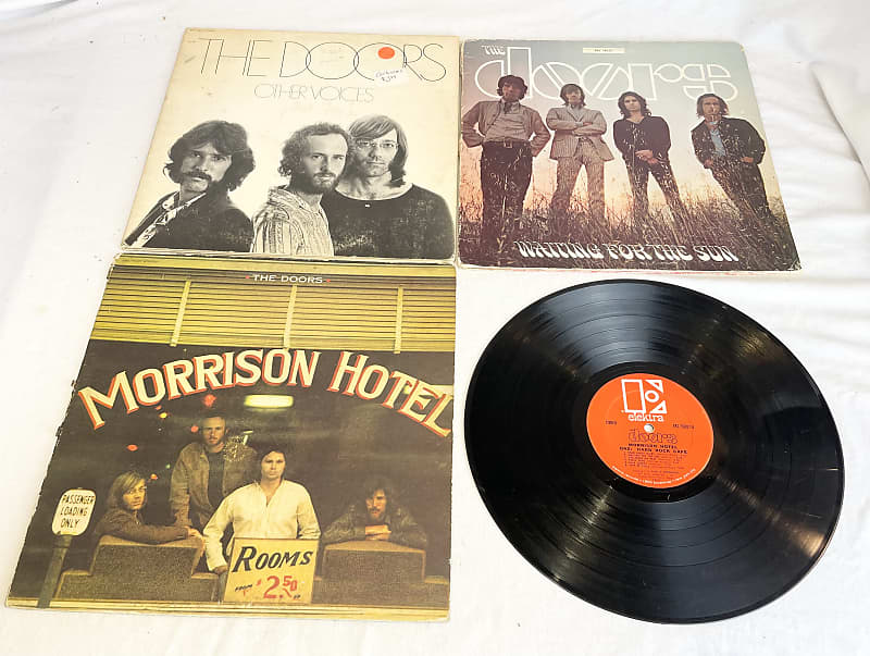 Lot of 3 Used Vinyl LP Records - The Best Of The Doors -  Waiting For The Sun , Morrison Hotel, Other Voices image 1