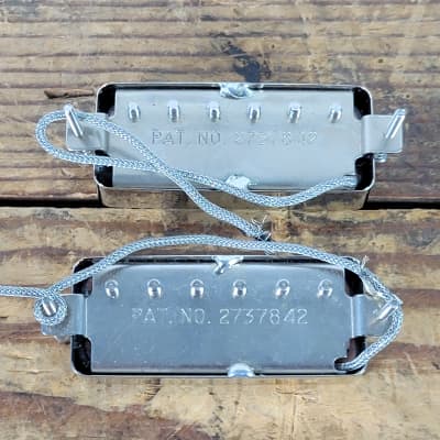 1980's Gibson Mini Humbuckers Pat No. 2737842 Chrome - Pair image 2