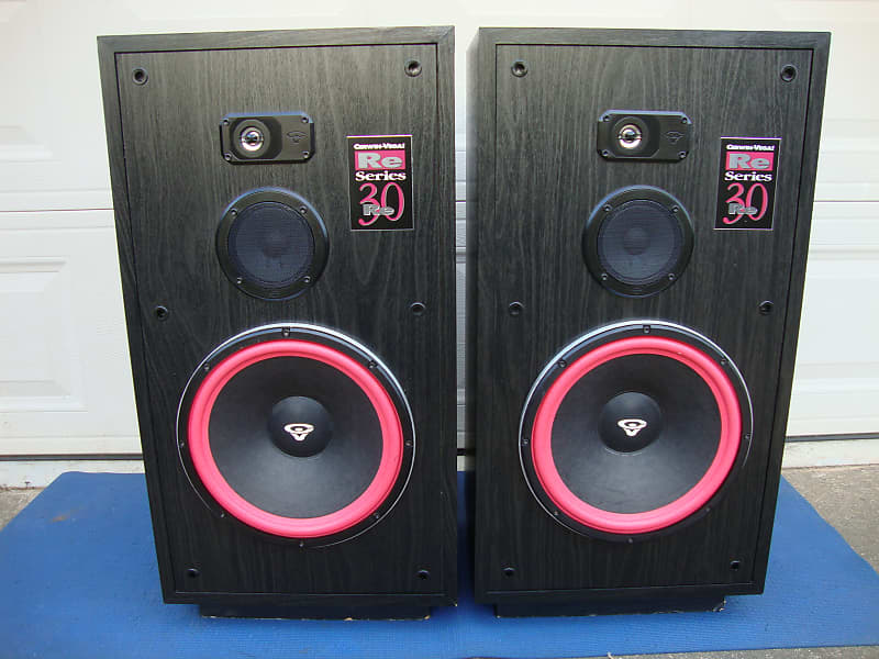 Beautiful Cerwin Vega RE-30, Large 3-way Floor Speakers - Re-foamed  			