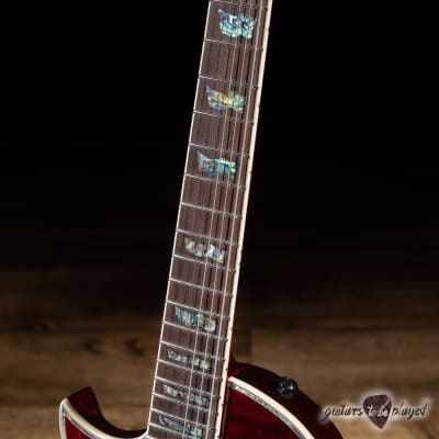 ESP LTD EC-1000 LH Quilted Maple EMG Left-Handed Guitar – See Thru Black Cherry image 4