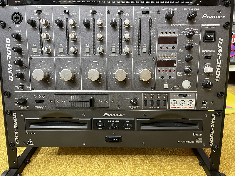 Pioneer DJM-3000 Rotary Mixer / Pioneer CMX 3000 VU Meter And Rack Mount  Stand