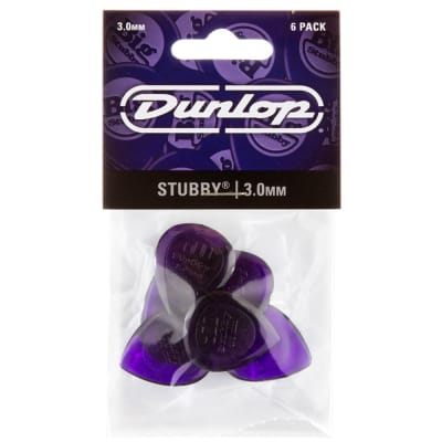 Dunlop 474P3.0 Stubby Jazz Dark Purple Guitar Picks Player's Pack, 6-Pack, 3.0mm image 3
