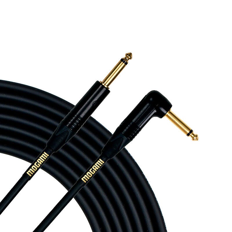 Mogami Gold Instrument Cable Straight 1/4" Male to Right-Angle 1/4" Male - 6 ft image 1