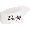 Dunlop 9012R Plastic Thumbpicks, Medium, Leftie, 12-Pack, White Plastic