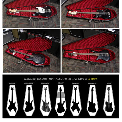 COFFIN CASES Model B195R Bass Guitar Case Red Velvet Interior image 3