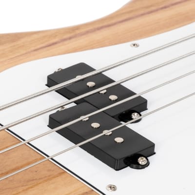 Glarry Fretless Electric Bass Guitar Full Size 4 String for experienced Bass Players Natural image 4