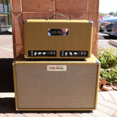 Little Walter Twin Head 50/22 and Matching 2x12 Cabinet Tweed image 1