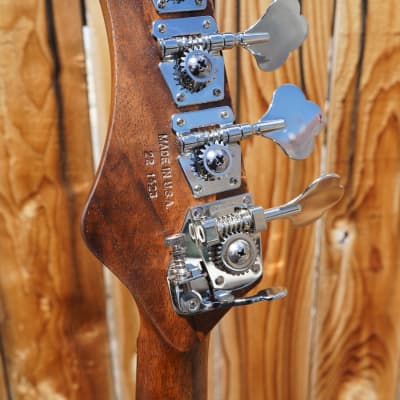 Dean USA Custom Hillsboro - Oiled Cocobolo Top 4-String Electric Bass Guitar w/  Black Tolex Case (2023) image 11