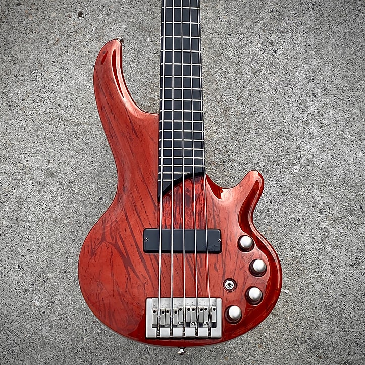 Used Cort Curbow 5-String Trans Red Bass