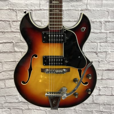 Conrad Vintage Semi-Hollow Sunburst Electric Guitar image 1