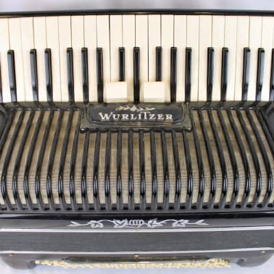 4863 - Black Wurlitzer Piano Accordion 41 120 - For Parts or