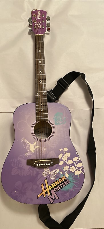 Washburn Hannah Montana 3/4 Acoustic Guitar (Disney Decoration) Purple Nice Used Tested Great Work image 1