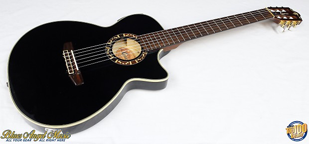 Crafter CTS155C/BK Acoustic-Electric Classical Thinline Guitar w/HFC, Solid  Spruce Top! #18729