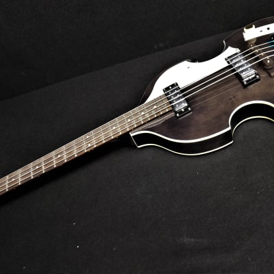 Hofner IGNITION PRO Beatle Bass HI-BB-PE-TBK comes with Flat Wounds & 500/1 Tea Cup Knobs in Transparent Black & Case image 6