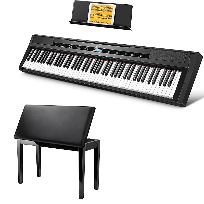 Donner DDP-80 Digital Piano + Black Duet Piano Bench