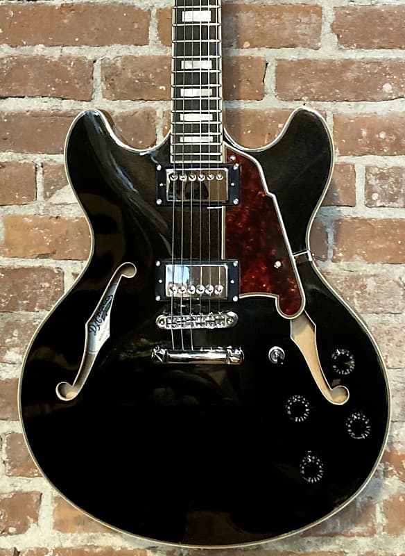 New D'Angelico Premier DC Semi-Hollow Double Cut with Stop Tailpiece, Black Flake, Buy Small Biz! image 1