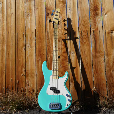G&L USA Fullerton Deluxe SB-1 Turquoise/Maple 4-String Electric Bass Guitar w/ Gig Bag NOS image 3