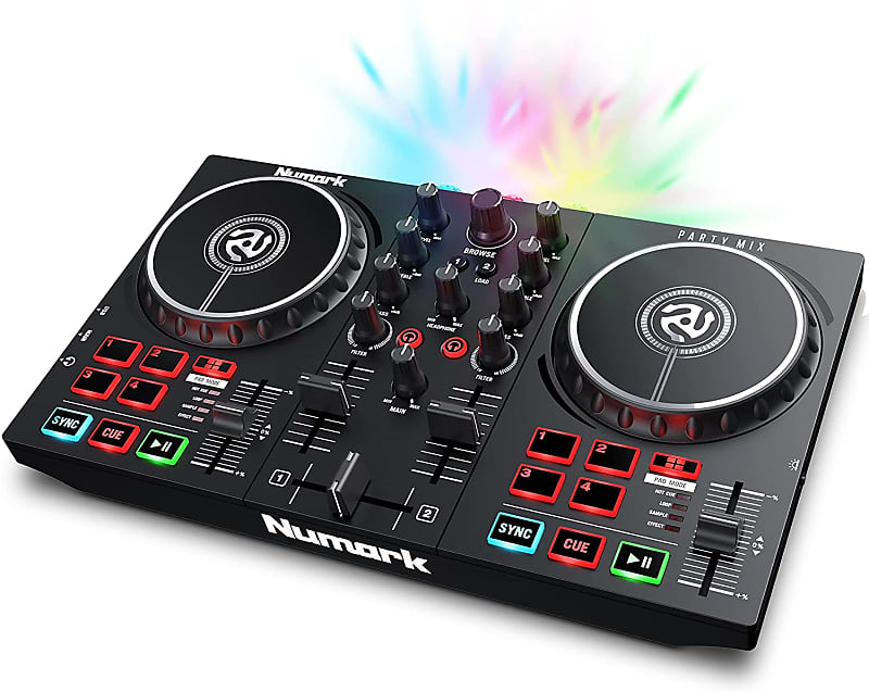 Numark - Party Mix II - DJ Controller with Software Included and Party Lights image 1